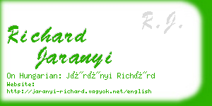 richard jaranyi business card